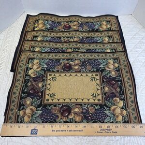 4 Manual Woodworkers & Weavers Old World Italy Cotton Tapestry Placemats Fruit